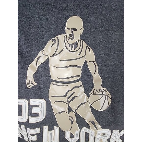 Vtg Veezo Wear Basketball Hoodie New York World Championship Gray/Tan 3XL 2003 - Picture 8 of 12